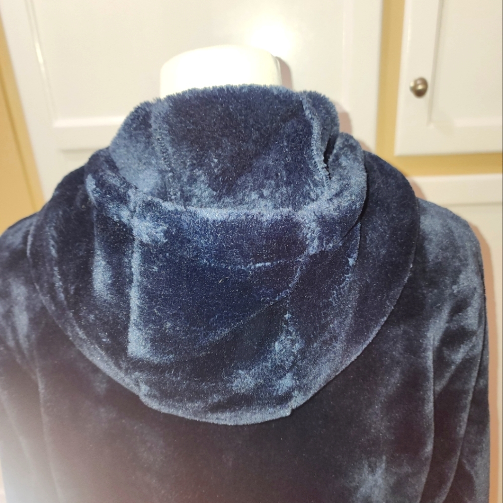 32° HEAT Women's Cozy Navy Blue Fleece Zip-Up Hoodie - Picture 6 of 12